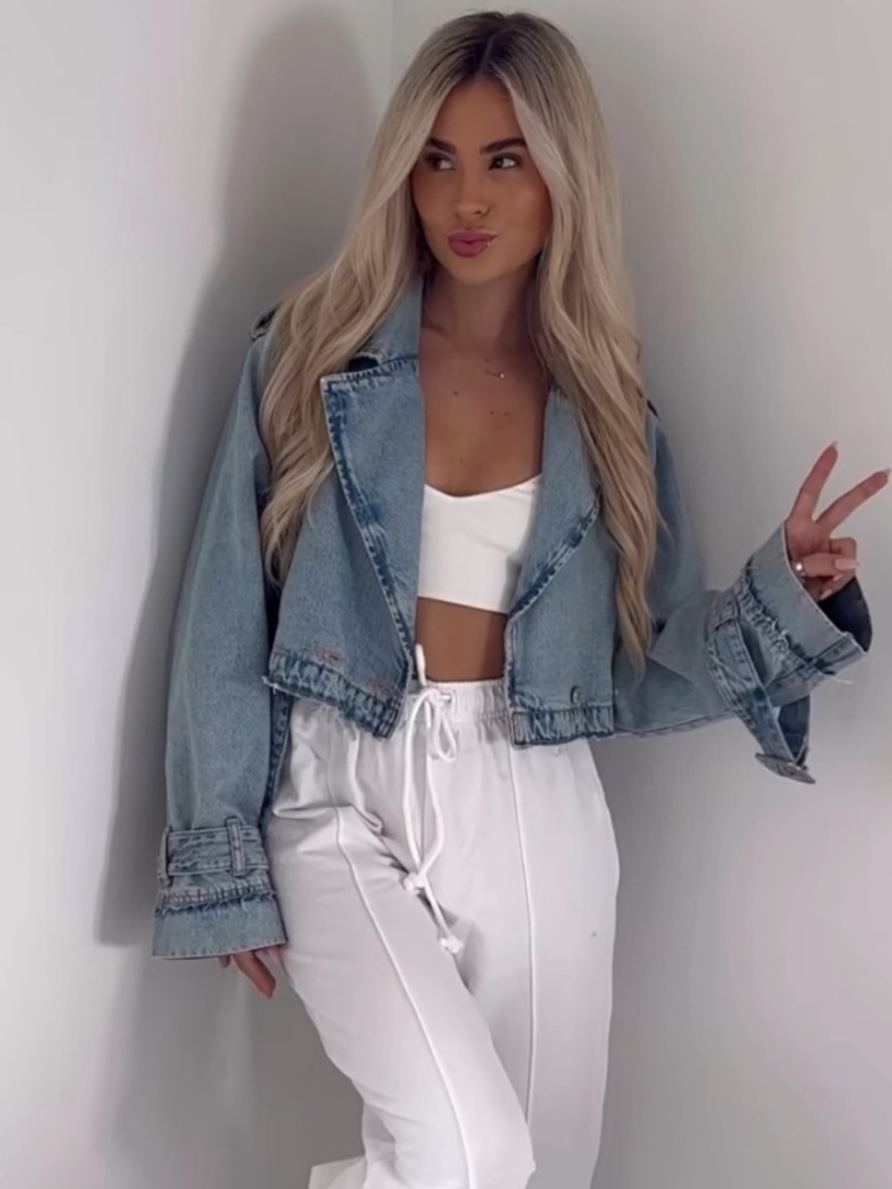Zara Crop Denim Trench